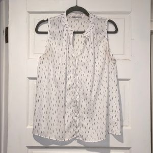 White Flowey Work Tank Top